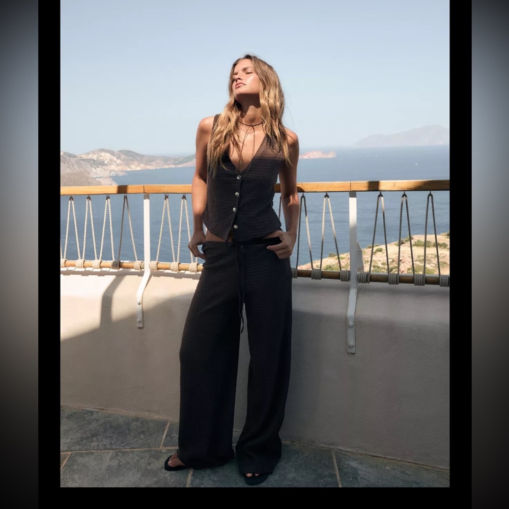 Zara Vest and pants set in brown